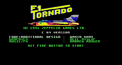 F1 tornado Title Screen